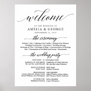 Welcome wedding program sign