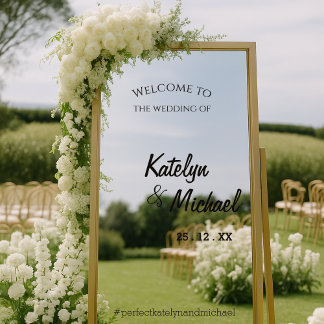 Welcome Wedding Selfie Mirror Elegant Calligraphy
