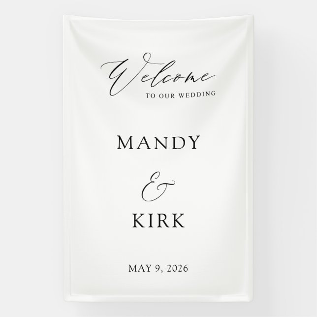 Welcome Wedding Sign 24x36 | Personalised Modern  (Vertical)