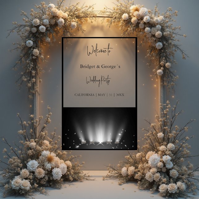 welcome wedding spotlight abstract black & frosted acrylic sign (Creator Uploaded)