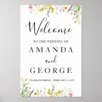 Welcome Wedding wildflowers spring sign