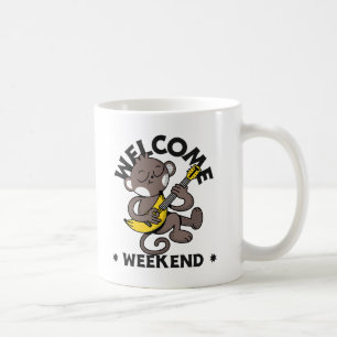 Welcome Weekend with Monkey and Guitar Coffee Mug