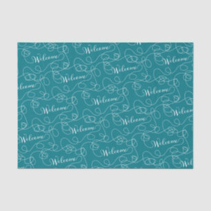 WELCOME white seamless pattern with LINES Tissue Paper