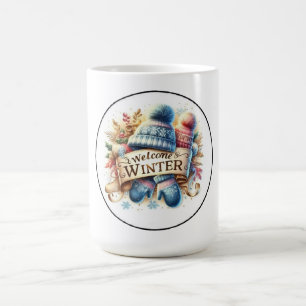 Welcome Winter Cosy Knit Hat and Mittens Coffee Mug