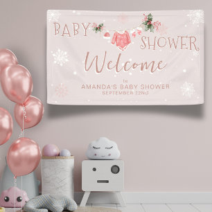Welcome Winter It's Cold Outside Baby Shower Banner