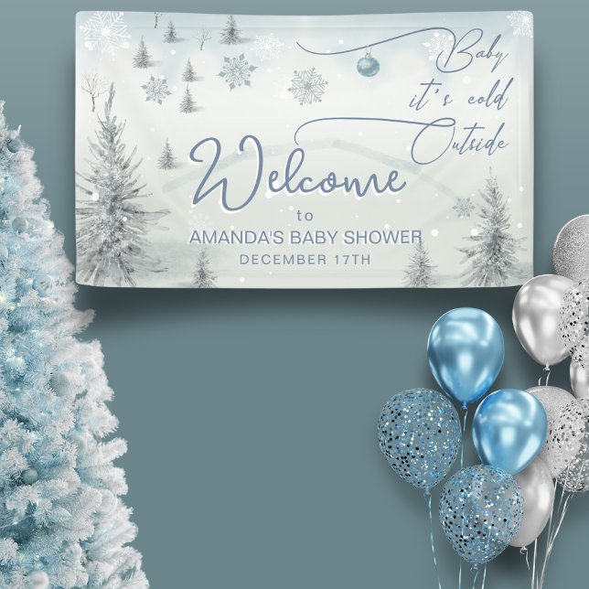 Welcome Winter  Its Cold Outside Boy Baby Shower Banner (Creator Uploaded)
