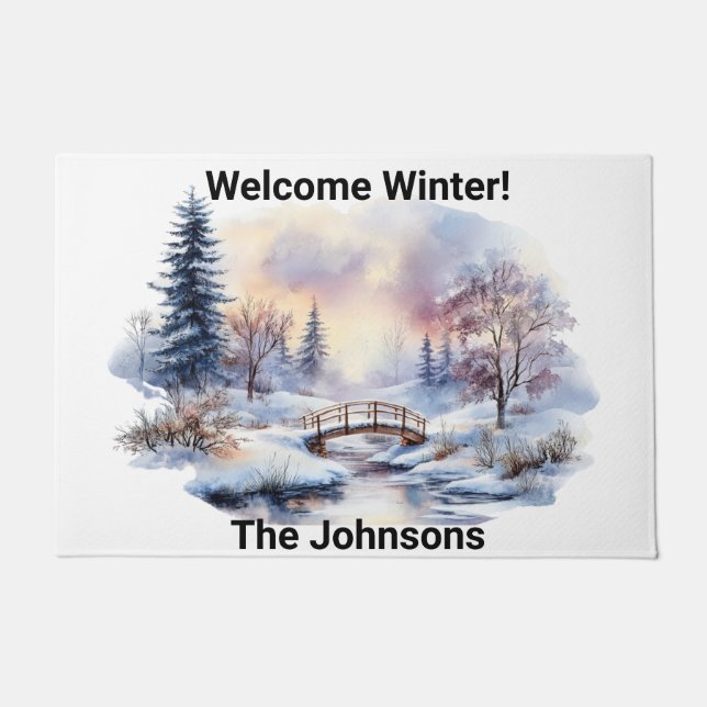 Welcome Winter Scenic Winter Doormat (Front)