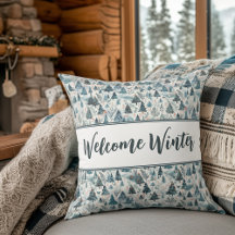 Welcome Winter Throw Pillow