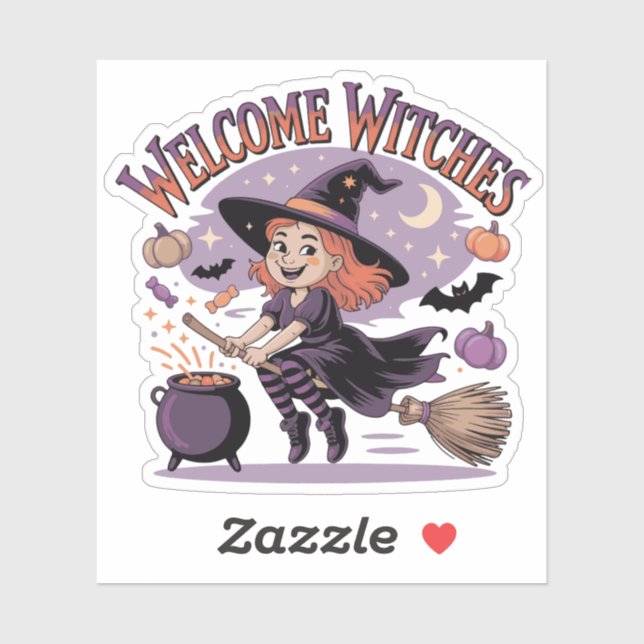 Welcome Witches - Cute Halloween Witch (Sheet)