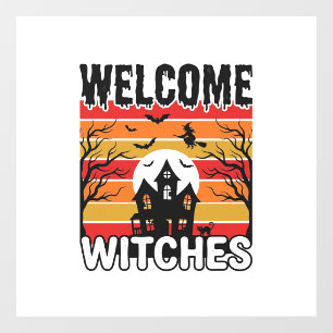 Welcome Witches Vintage Halloween Engraving Design