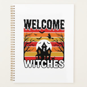 Welcome Witches Vintage Halloween Engraving Design Planner