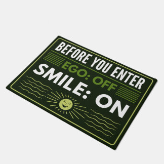 Welcome with natural charm - positive message doormat