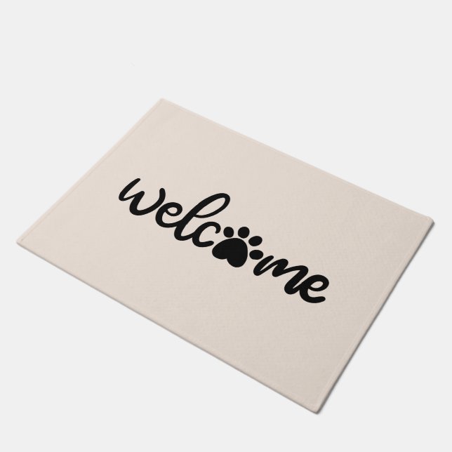 Welcome with Paw - Door Mat (Angled)