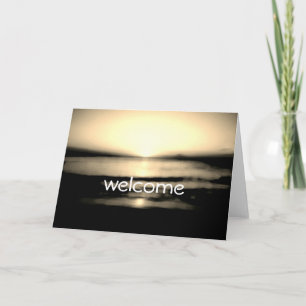 Welcome You All Beach Sunrise Wedding Thank You Card