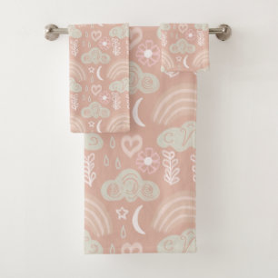 Welcoming Baby Pink Bath Towel Set