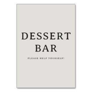 Welcoming Beige Serif Dessert Bar Sign Table Number