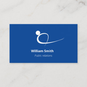 Welcoming Blue Modern Motion Person Logo Business Card