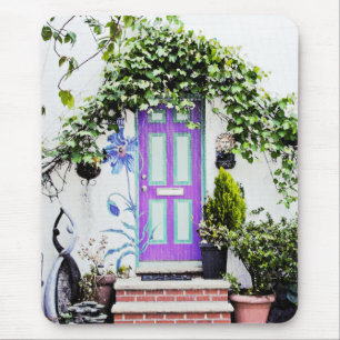 Welcoming Doorway in Purple Mouse Pad