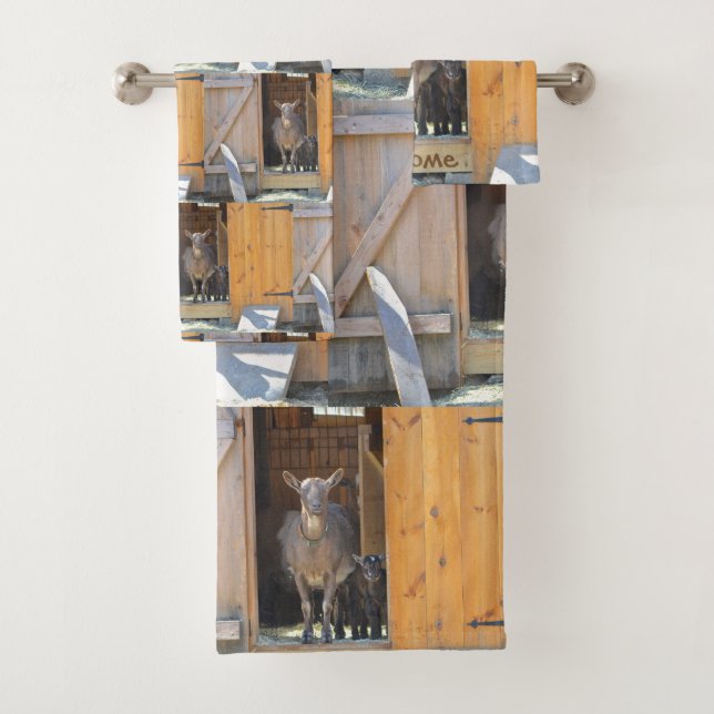 Welcoming Goats Bath Towel Set (Insitu)