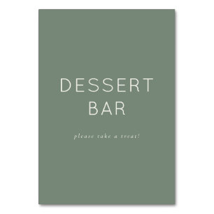 Welcoming Green Minimalist Dessert Bar Sign Table Number