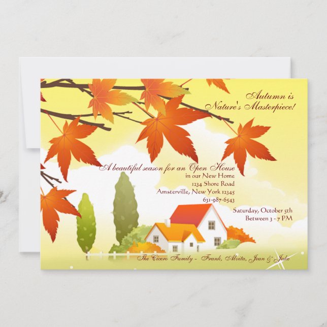 Welcoming Home Fall Open House Invitation (Front)