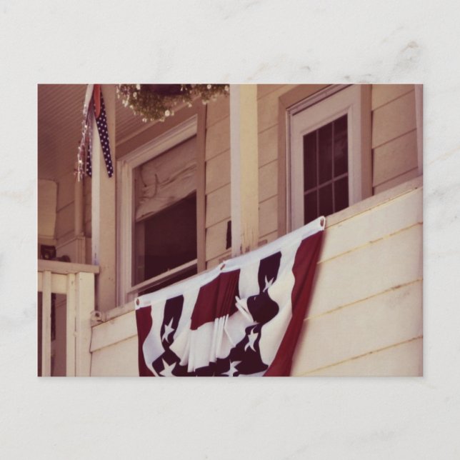 Welcoming Patriotic Front Porch Postcard (Front)