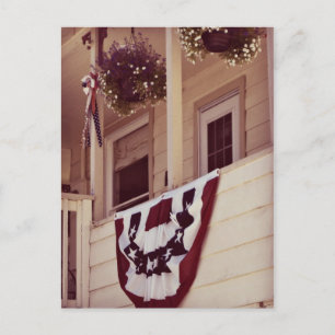 Welcoming Patriotic Front Porch Postcard