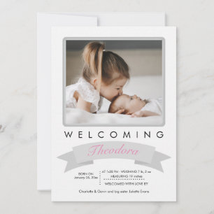 Welcoming Photo Birth Announcement