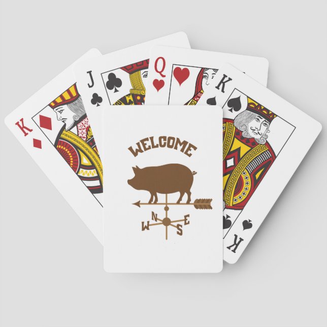 Welcoming Pig Playing Cards (Back)