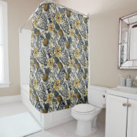 Welcoming Pineapple And Hibiscus  Shower Curtain