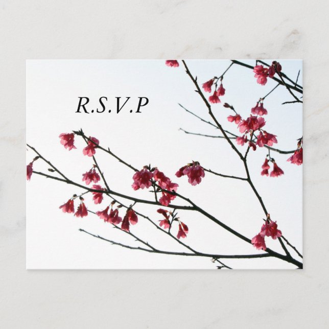 Welcoming Spring/ Oriental Zen Flora RSVP Invitation Postcard (Front)