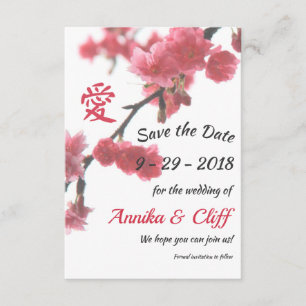 Welcoming Spring Sakura Love Symbol Save The Date© Save The Date