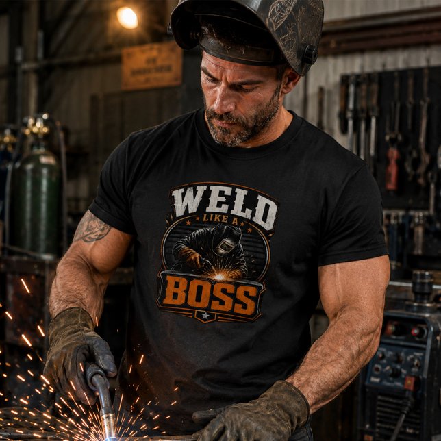 Weld Like A Boss Welder TShirt Funny Welding Tee (Creator Uploaded)