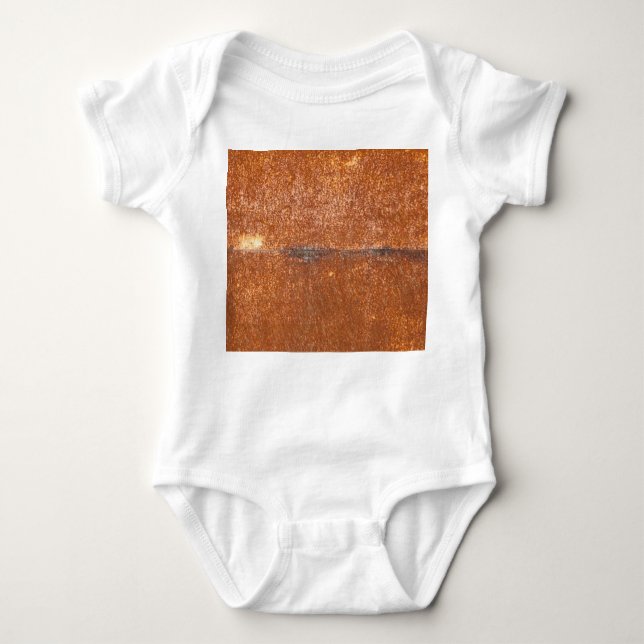 Welded old metal, rust texture. baby bodysuit (Front)