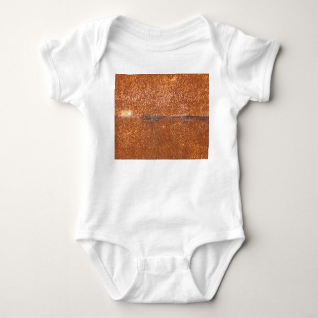 Welded old metal, rust texture. baby bodysuit (Front)
