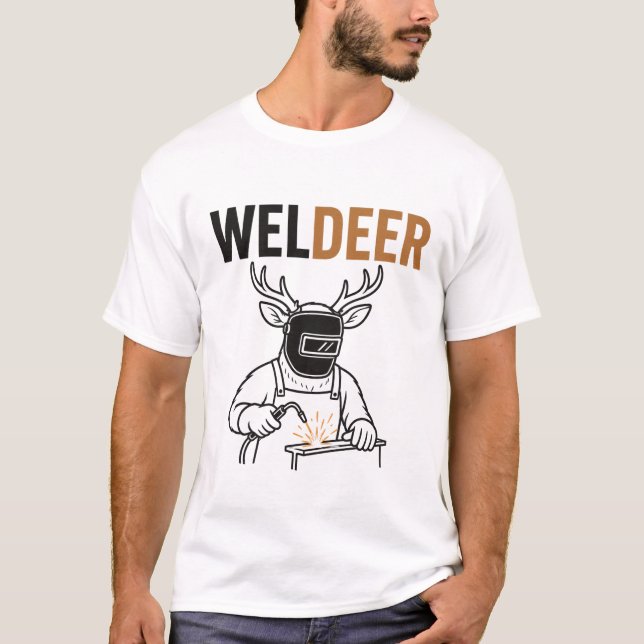 Weldeer – Funny Deer Welder Pun T-Shirt (Front)