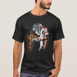 Welder American Flag Mig Tig Welding Faith Cross C T-Shirt