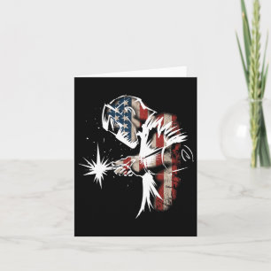 Welder American Flag Usa Patriotic Welder Gift  Card