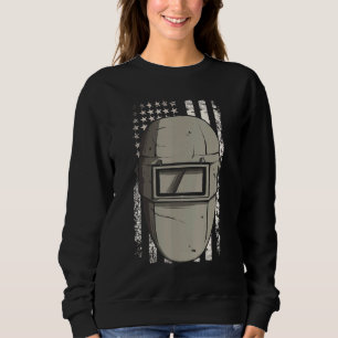 Welder American Flag Usa Patriotic Welder Mask Sweatshirt