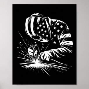 Welder American Flag Usa Patriotic Welding Welder Poster