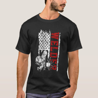 Welder American Flag Vintage Patriotic Welding Gif T-Shirt