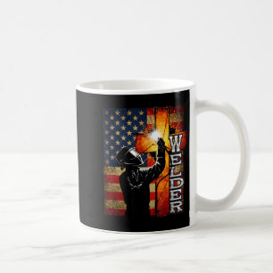 Welder American Flag Welding Faith Cross Christian Coffee Mug
