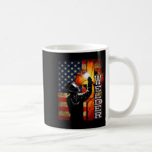 Welder American Flag Welding Faith Cross Christian Coffee Mug