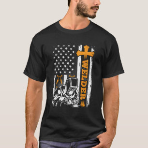 Welder American Flag Welding Technical Dad Father' T-Shirt
