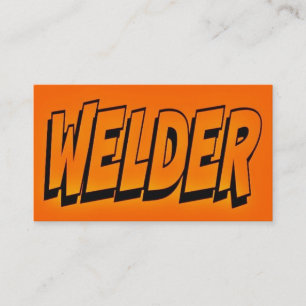 Welder Black and Orange Business Card
