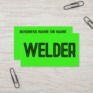 Welder Bright Green Business Card