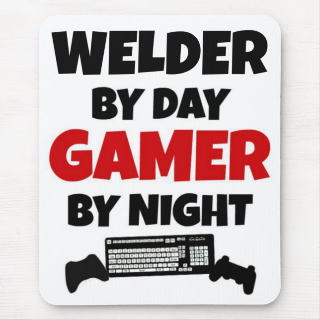 Welder by Day Gamer by Night Mouse Pad (Front)