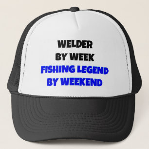 Welder by Week Fishing Legend By Weekend Trucker Hat