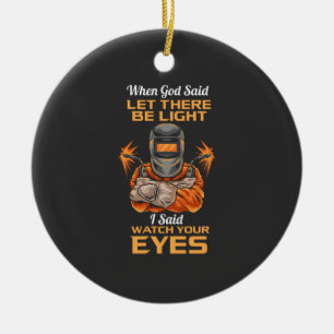 Welder Ceramic Ornament