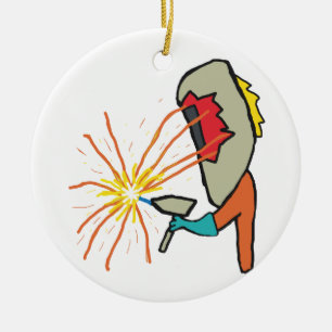 Welder Ceramic Ornament